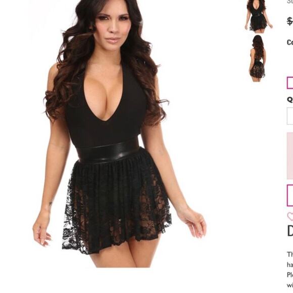 Black Sheer Lace Mini Skirt - Picture 1 of 7
